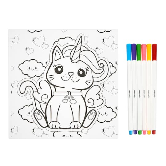12 Pack: Kitty Coloring Board Kit by Creatology&#x2122;